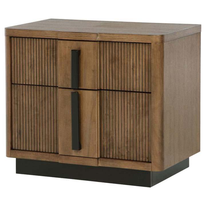 Terrace - 2 - Drawer Nightstand Bedside Table - Ash Brown Accent Nightstand modern furniture Contempo Furniture