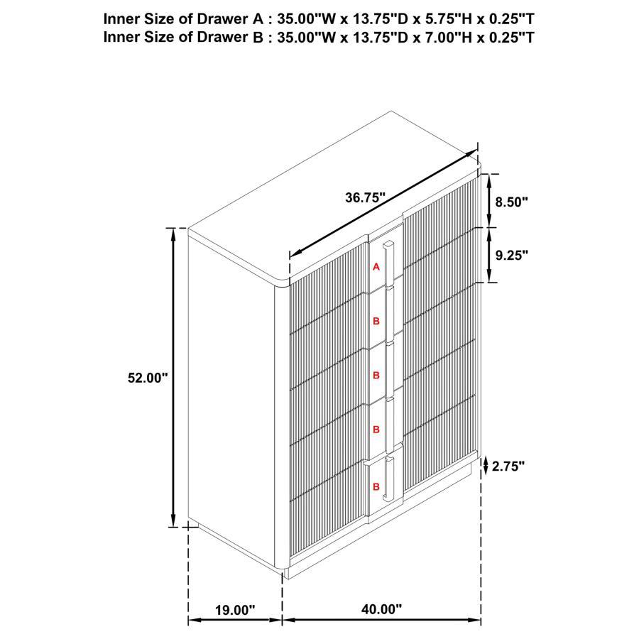 Terrace - 5 - Drawer Chest Of Drawers - Ash Brown Accent Chest modern furniture Contempo Furniture
