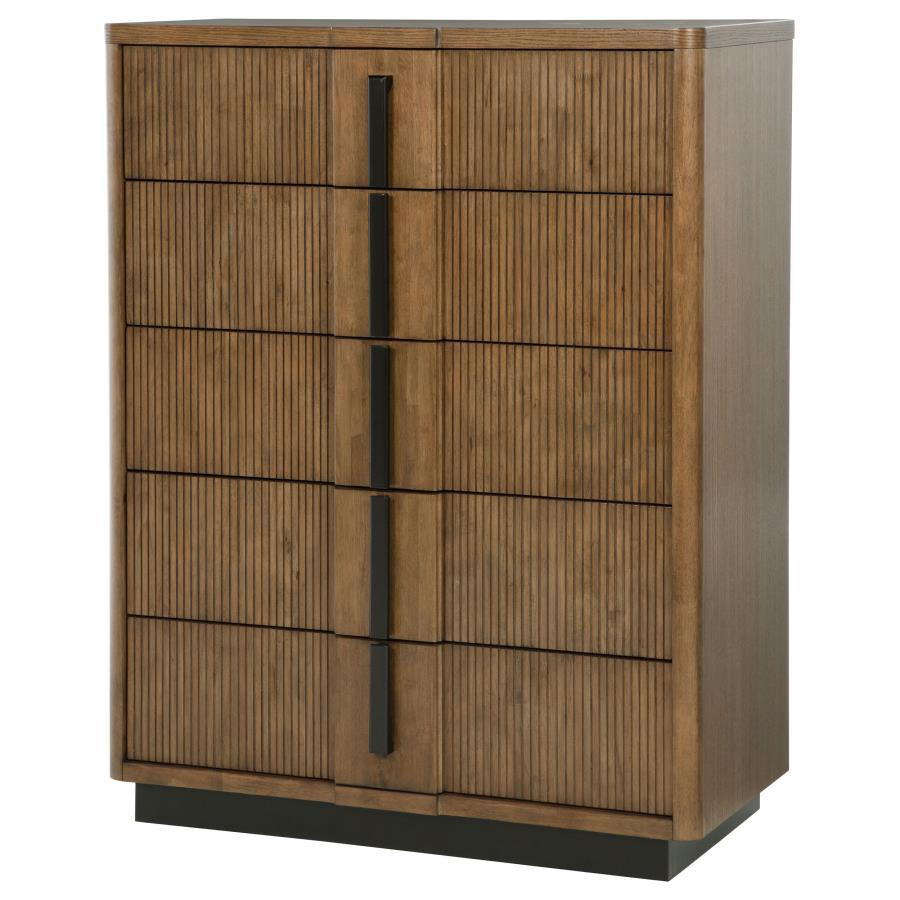 Terrace - 5 - Drawer Chest Of Drawers - Ash Brown Accent Chest modern furniture Contempo Furniture