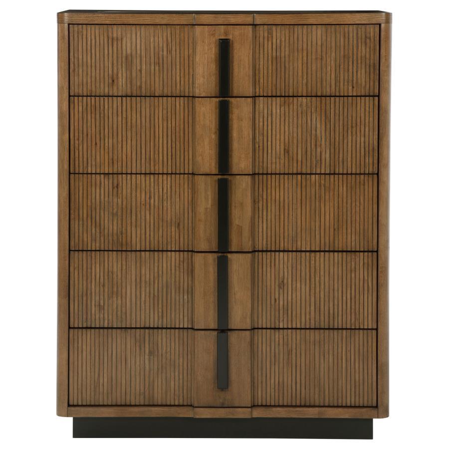 Terrace - 5 - Drawer Chest Of Drawers - Ash Brown Accent Chest modern furniture Contempo Furniture