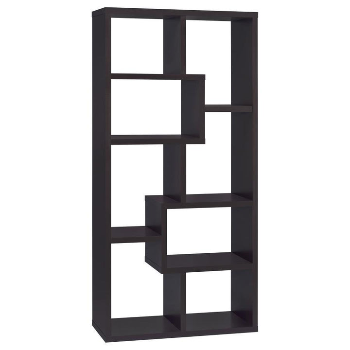 Theo - 7 - Shelf Bookshelf - Cappuccino Standard Bookcase modern furniture Contempo Furniture