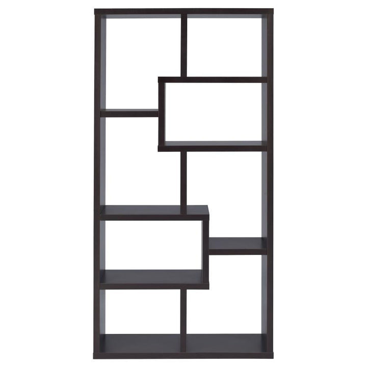 Theo - 7 - Shelf Bookshelf - Cappuccino Standard Bookcase modern furniture Contempo Furniture