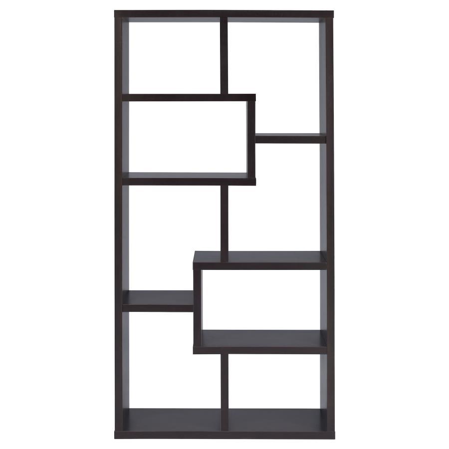 Theo - 7 - Shelf Bookshelf - Cappuccino Standard Bookcase modern furniture Contempo Furniture