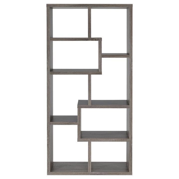 Theo - 7 - Shelf Bookshelf - Weathered Gray Standard Bookcase modern furniture Contempo Furniture