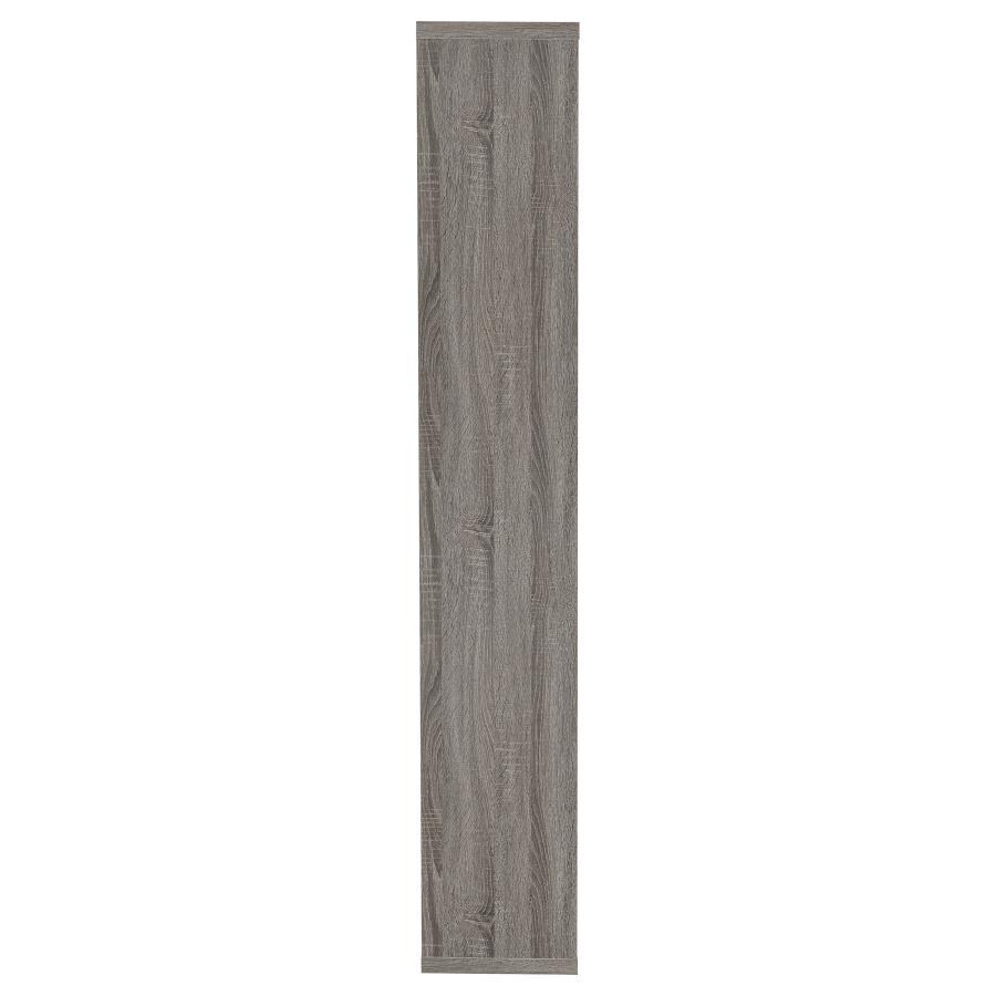 Theo - 7 - Shelf Bookshelf - Weathered Gray Standard Bookcase modern furniture Contempo Furniture