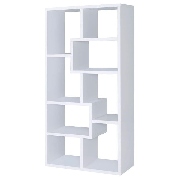 Theo - 7 - Shelf Bookshelf - White Standard Bookcase modern furniture Contempo Furniture