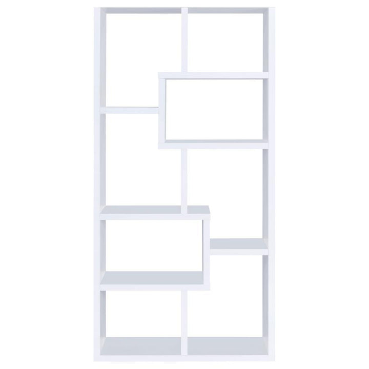 Theo - 7 - Shelf Bookshelf - White Standard Bookcase modern furniture Contempo Furniture
