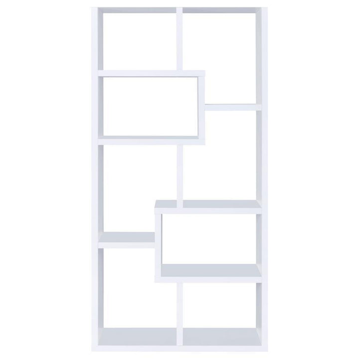 Theo - 7 - Shelf Bookshelf - White Standard Bookcase modern furniture Contempo Furniture