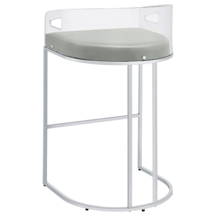 Thermosolis - Clear Acrylic Bar Chair (Set of 2) - Chrome Stool Set modern furniture Contempo Furniture