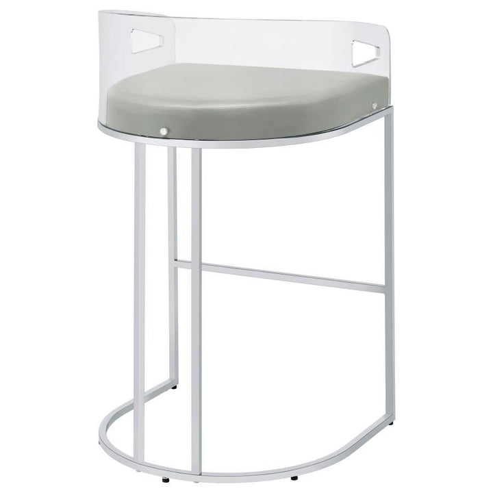 Thermosolis - Clear Acrylic Bar Chair (Set of 2) - Chrome Stool Set modern furniture Contempo Furniture