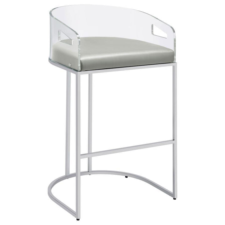 Thermosolis - Clear Acrylic Bar Chair (Set of 2) - Chrome Stool Set modern furniture Contempo Furniture