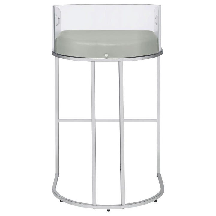 Thermosolis - Clear Acrylic Bar Chair (Set of 2) - Chrome Stool Set modern furniture Contempo Furniture