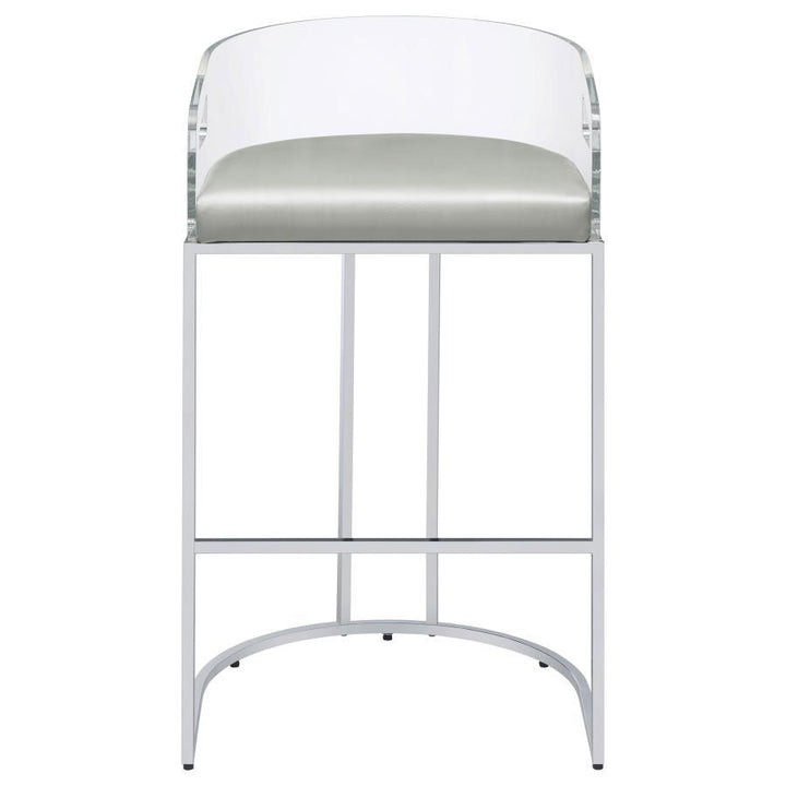Thermosolis - Clear Acrylic Bar Chair (Set of 2) - Chrome Stool Set modern furniture Contempo Furniture