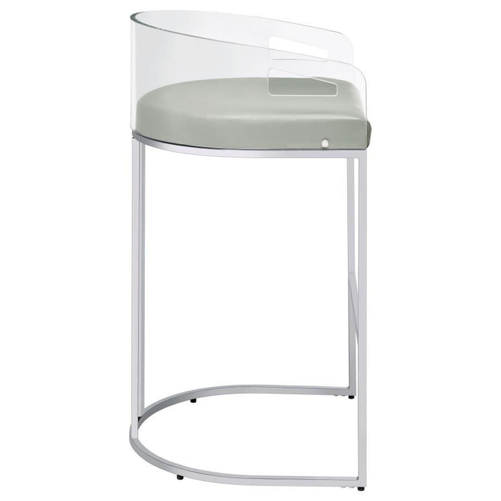 Thermosolis - Clear Acrylic Bar Chair (Set of 2) - Chrome Stool Set modern furniture Contempo Furniture