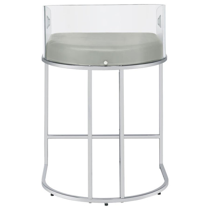 Thermosolis - Clear Acrylic Counter Chair (Set of 2) - Chrome Stool Set modern furniture Contempo Furniture