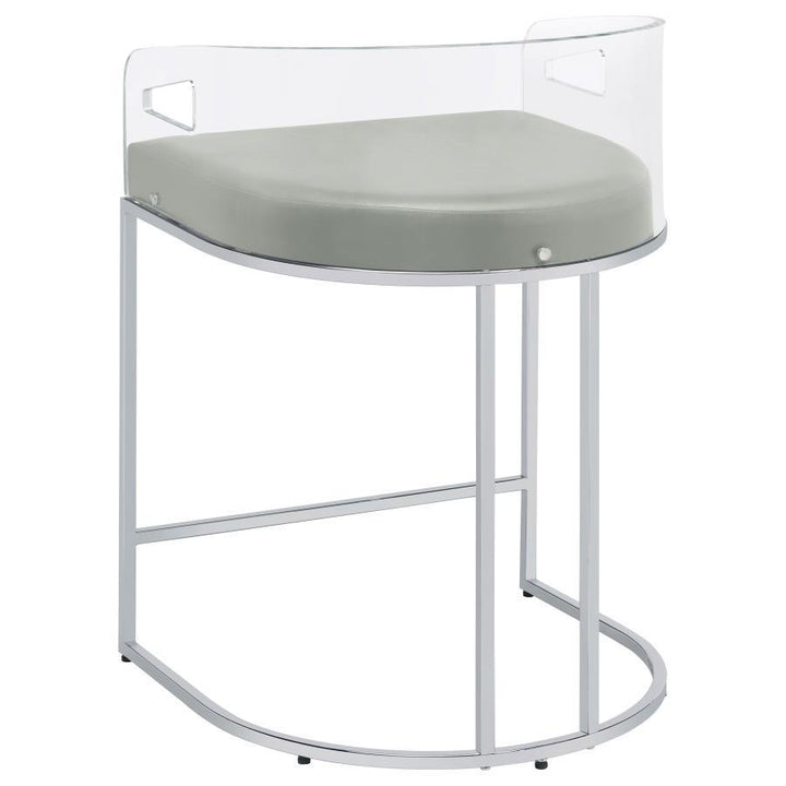 Thermosolis - Clear Acrylic Counter Chair (Set of 2) - Chrome Stool Set modern furniture Contempo Furniture