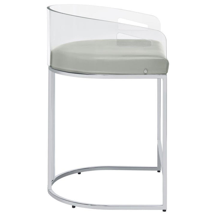 Thermosolis - Clear Acrylic Counter Chair (Set of 2) - Chrome Stool Set modern furniture Contempo Furniture