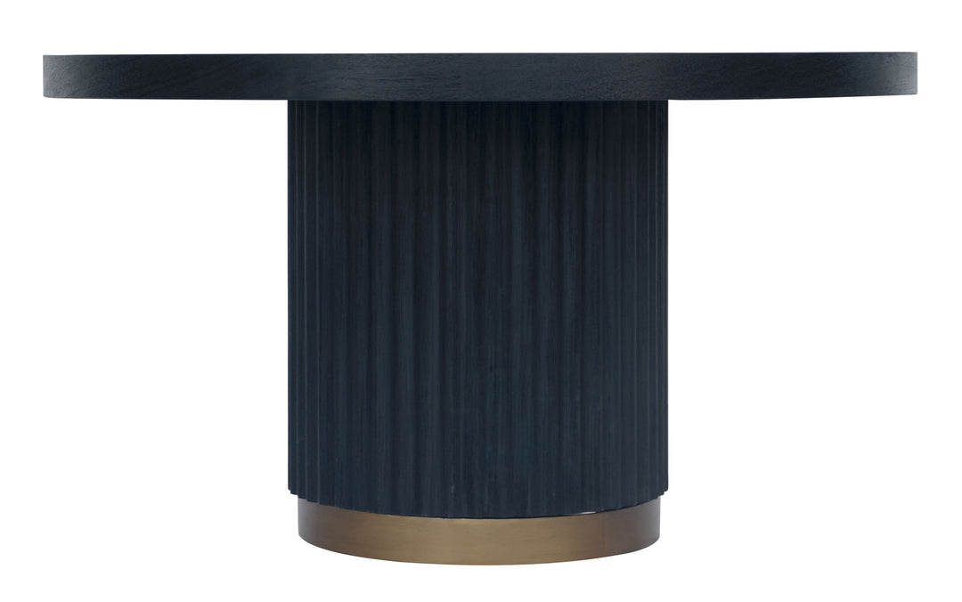 Modus Furniture 8Zu562 Kentfield Wood And Metal Round Dining Table In Black Drift Oak And Brass