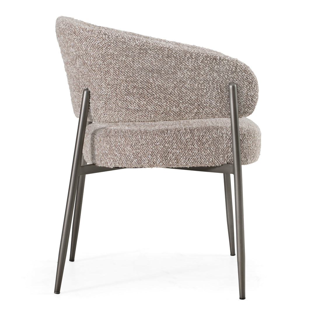 Thomas - Modern Grey Fabric + Pewter Dining Chair