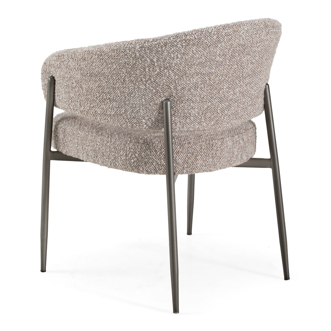 Thomas - Modern Grey Fabric + Pewter Dining Chair
