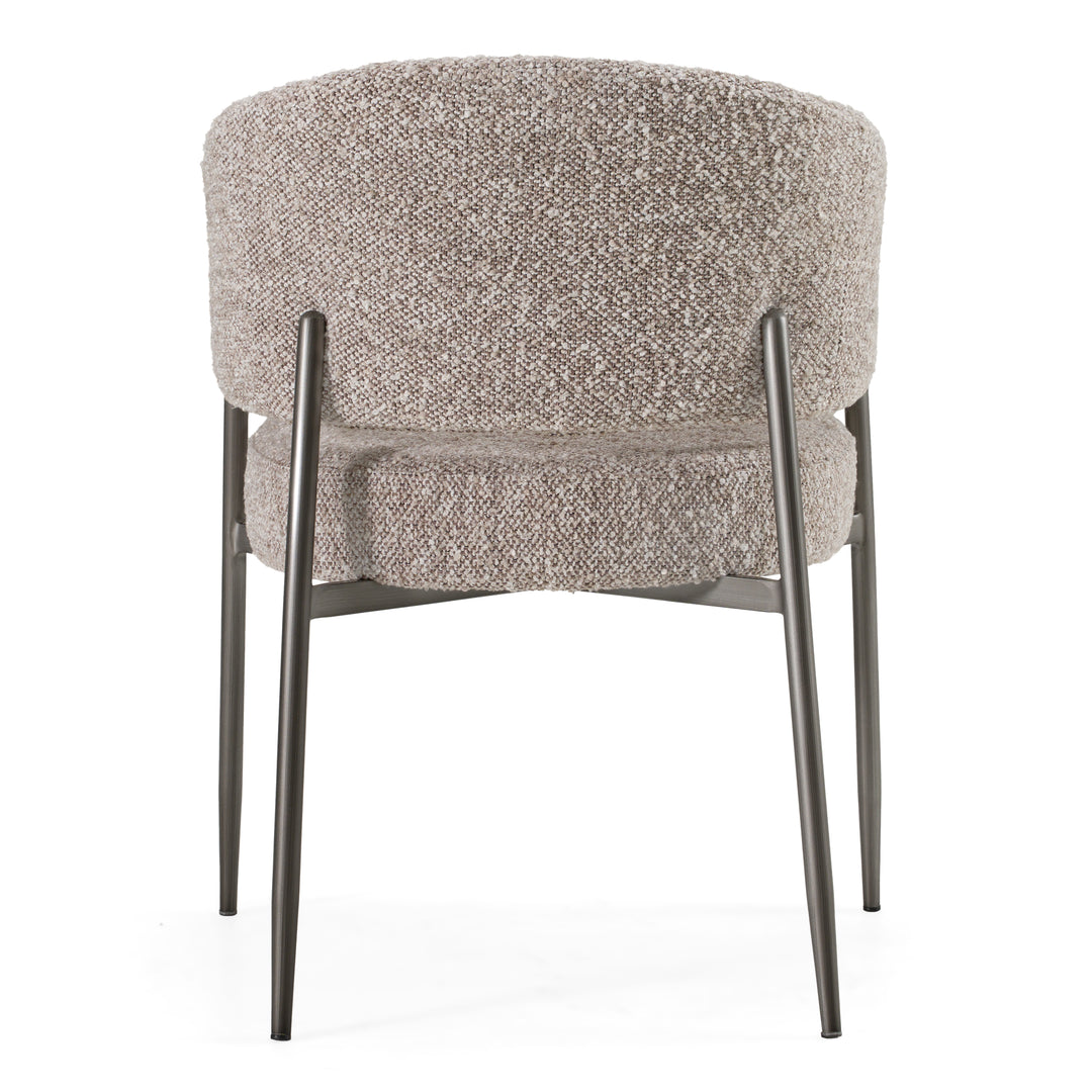 Thomas - Modern Grey Fabric + Pewter Dining Chair