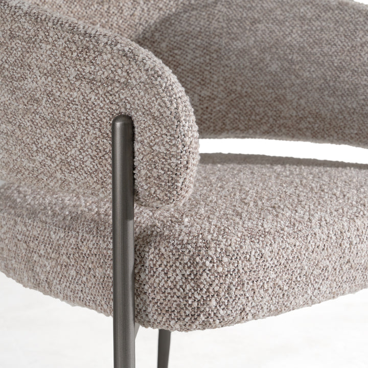 Thomas - Modern Grey Fabric + Pewter Dining Chair