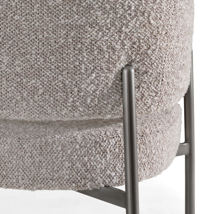 Thomas - Modern Grey Fabric + Pewter Dining Chair
