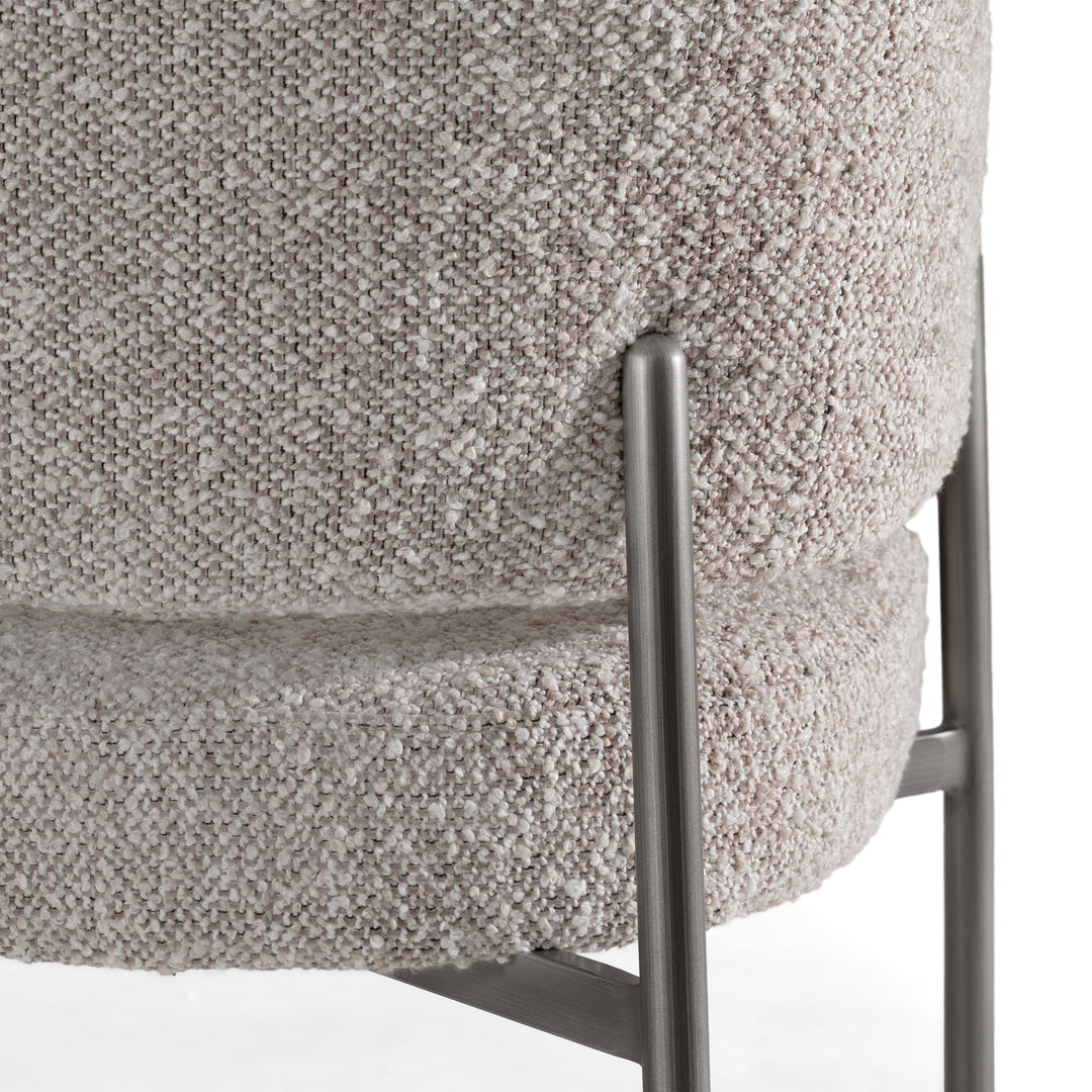Thomas - Modern Grey Fabric + Pewter Dining Chair