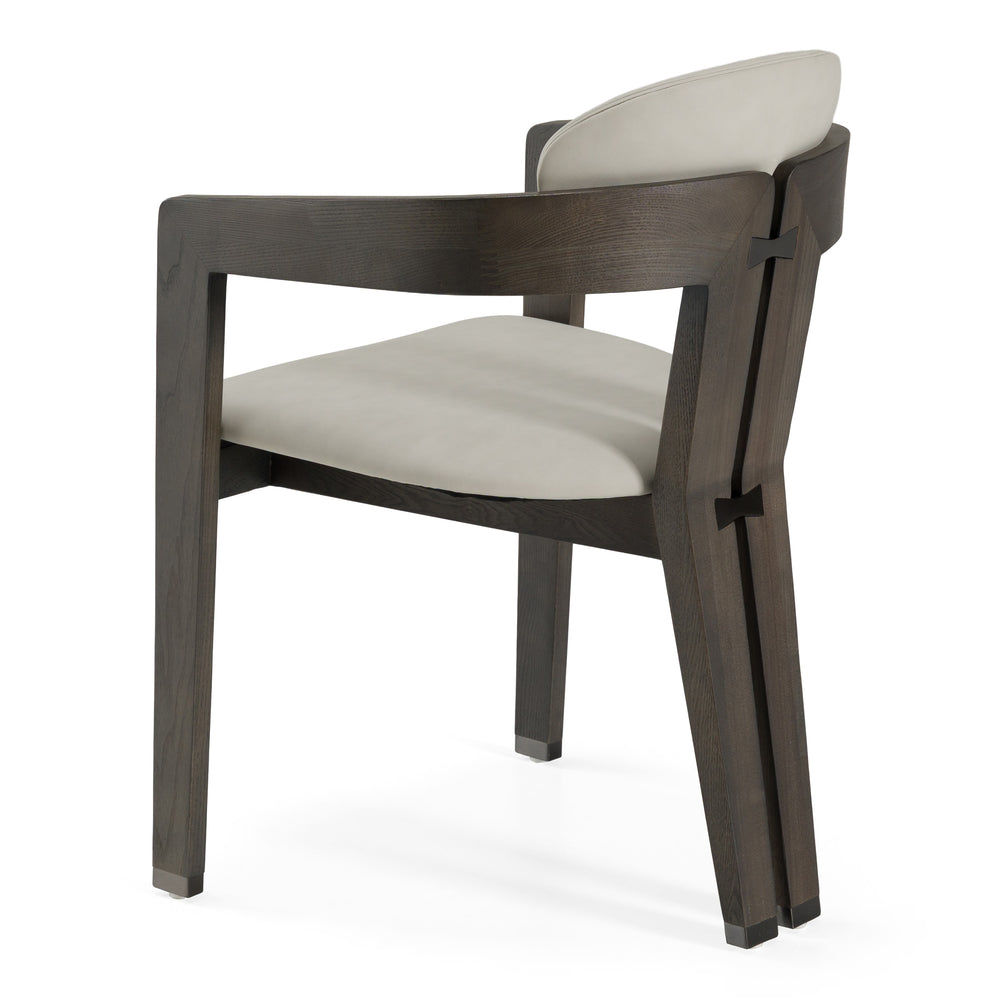 Thorne Light Grey and Dark Grey Arm Dining Chair - View 7