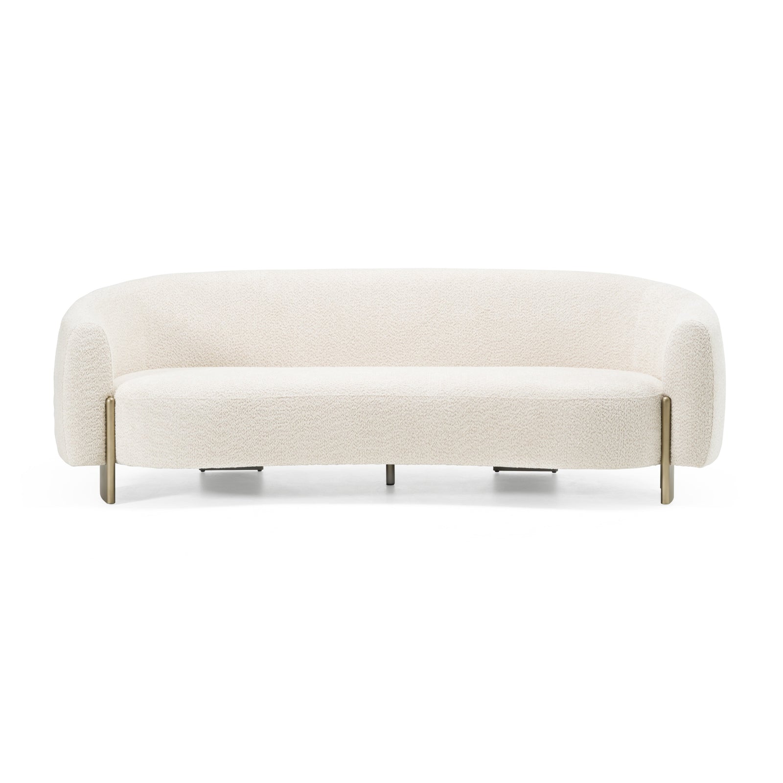 Thrive - Modern Beige Fabric  Antique Brass Sofa