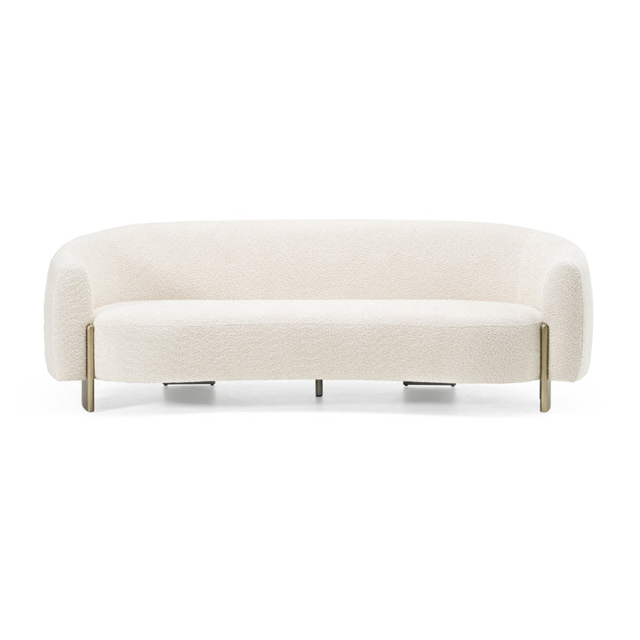 Thrive - Modern Beige Fabric + Antique Brass Sofa