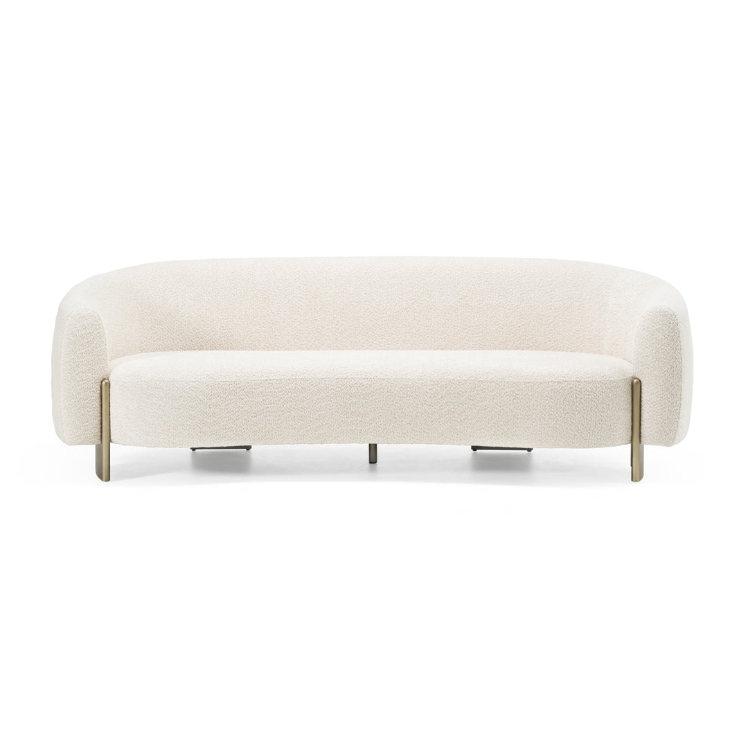 Thrive - Modern Beige Fabric + Antique Brass Sofa