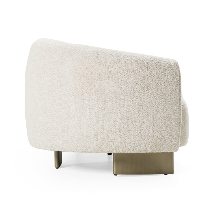 Thrive - Modern Beige Fabric + Antique Brass Sofa