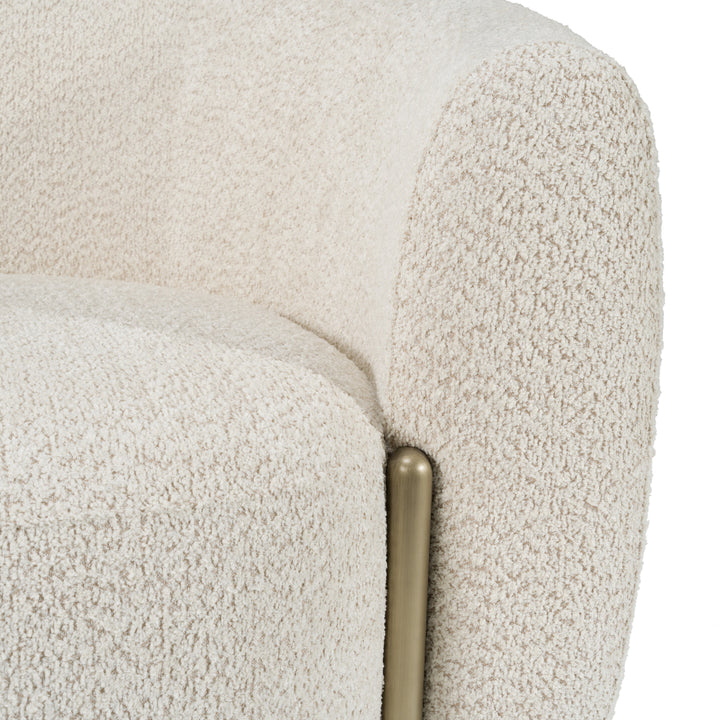 Thrive - Modern Beige Fabric + Antique Brass Sofa