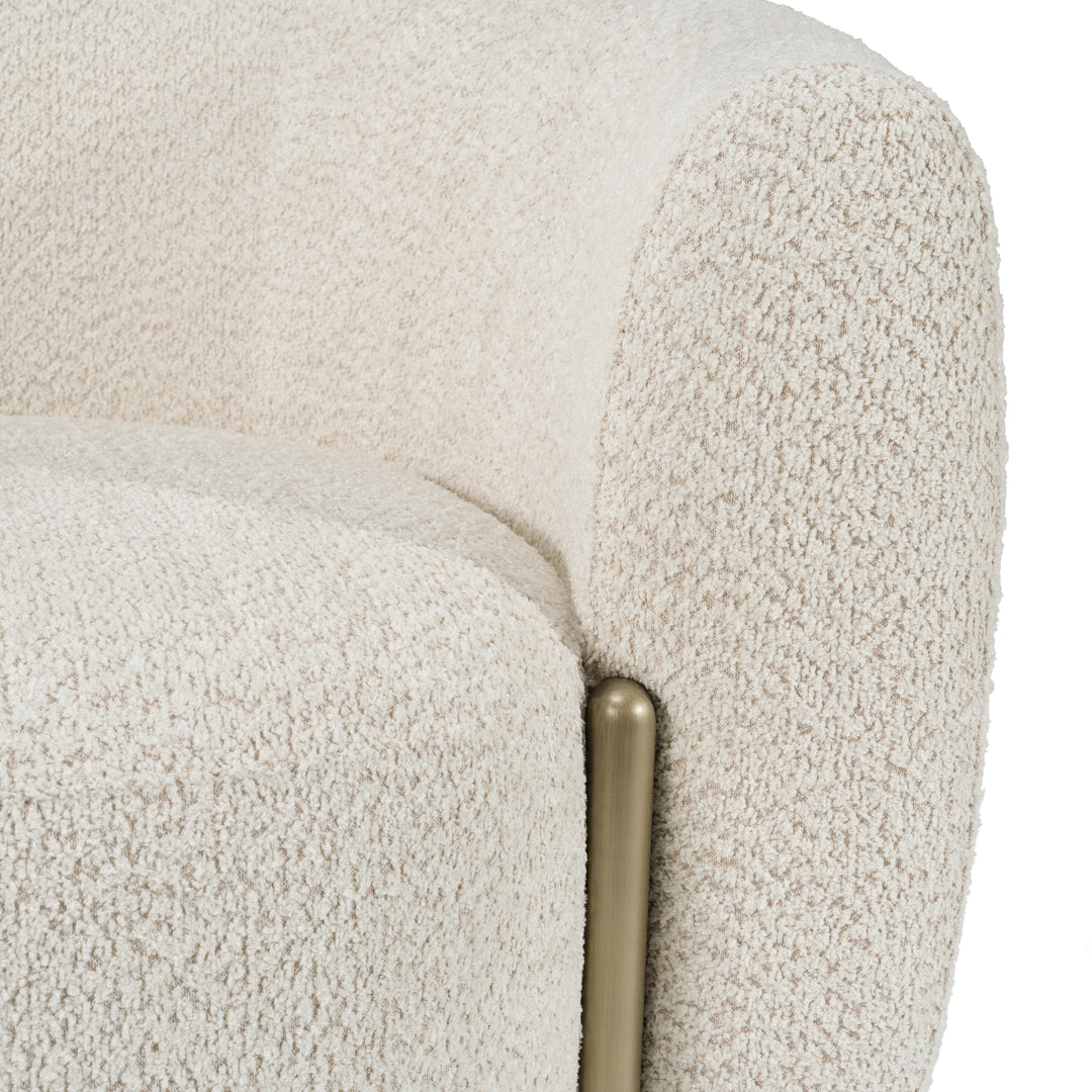Thrive - Modern Beige Fabric + Antique Brass Sofa