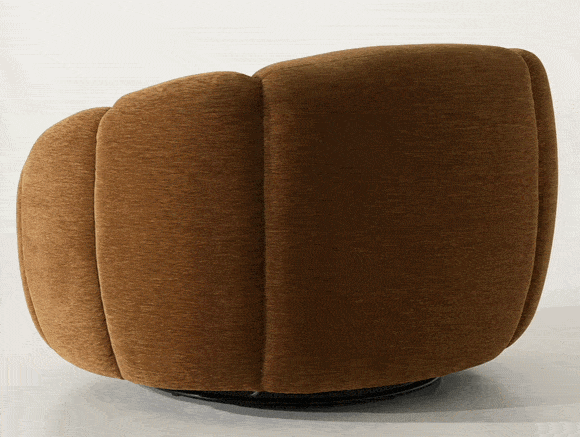 Thune - Modern Brown Fabric Swivel Accent Chair
