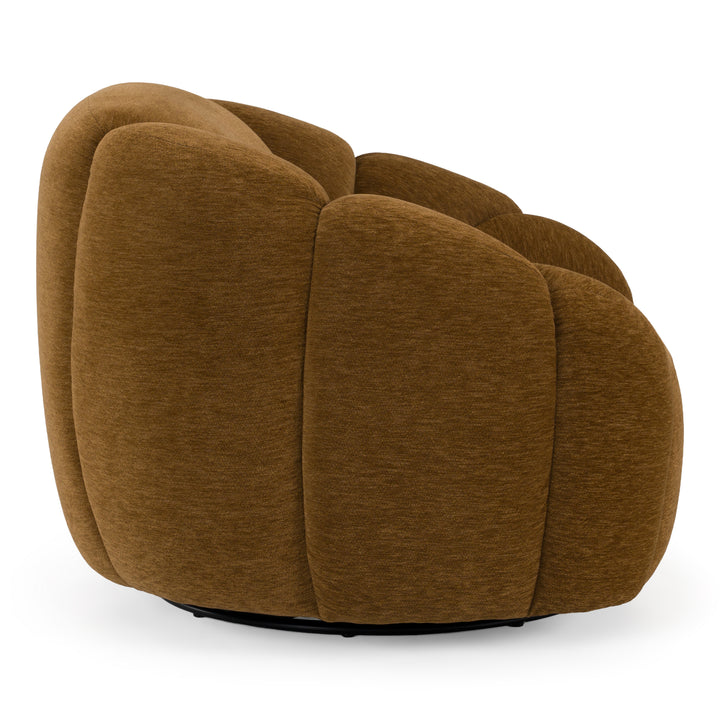 Thune - Modern Brown Fabric Swivel Accent Chair