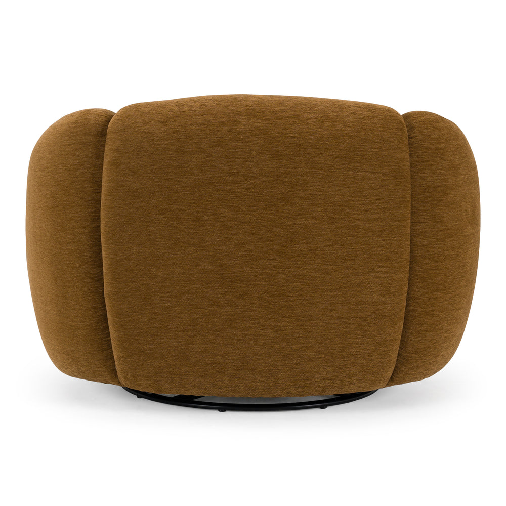 Thune - Modern Brown Fabric Swivel Accent Chair - View 6