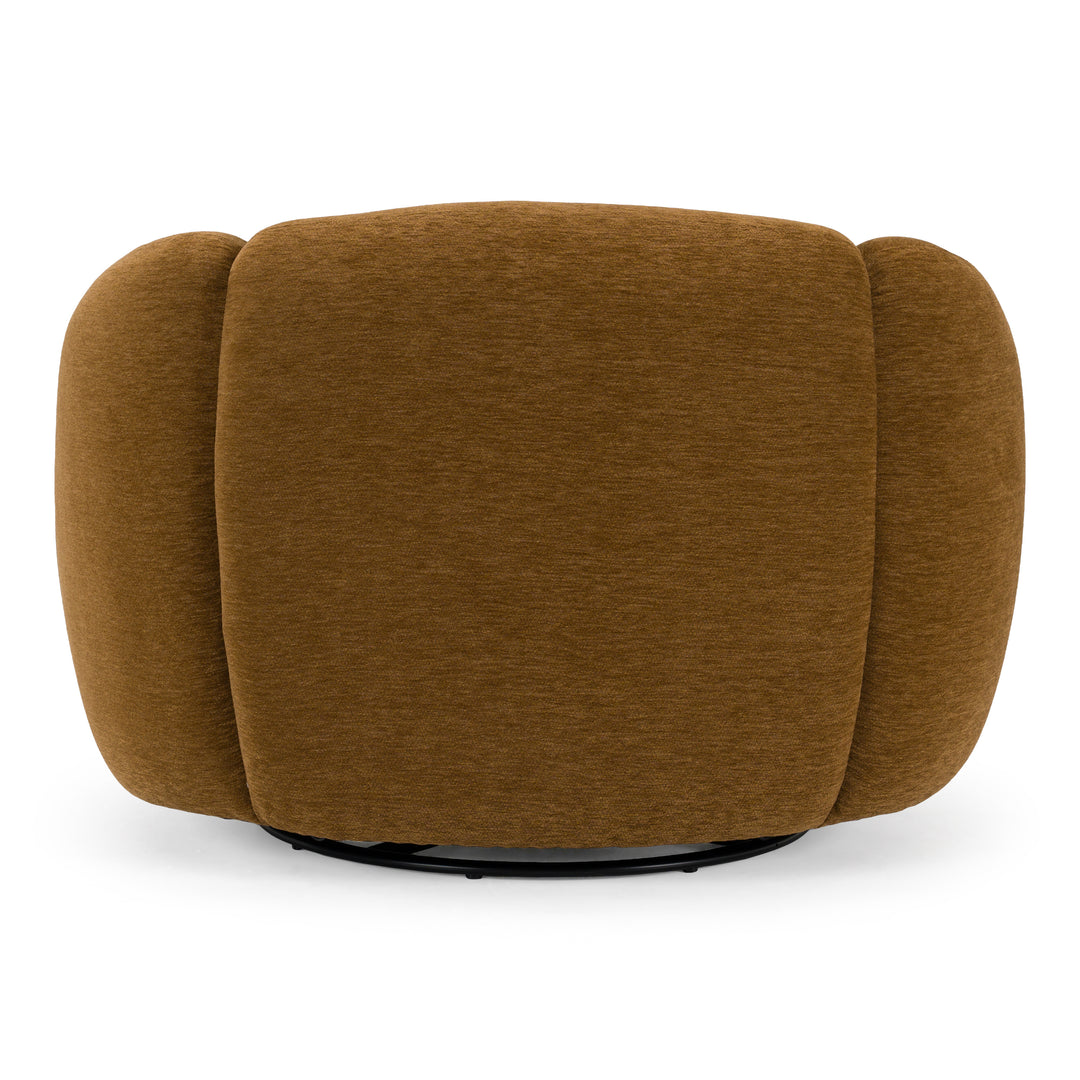 Thune - Modern Brown Fabric Swivel Accent Chair