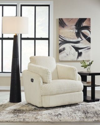 Tie - Breaker Swivel Glider Recliner - White Swivel Glider Chair modern furniture Contempo Furniture