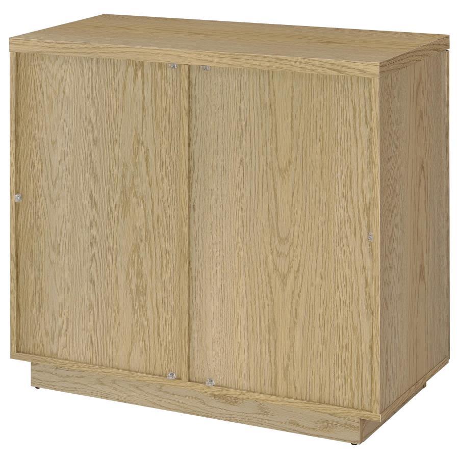 Tilbury - 2 - Door Glass Front Accent Display Cabinet - Light Oak Display Cabinet modern furniture Contempo Furniture