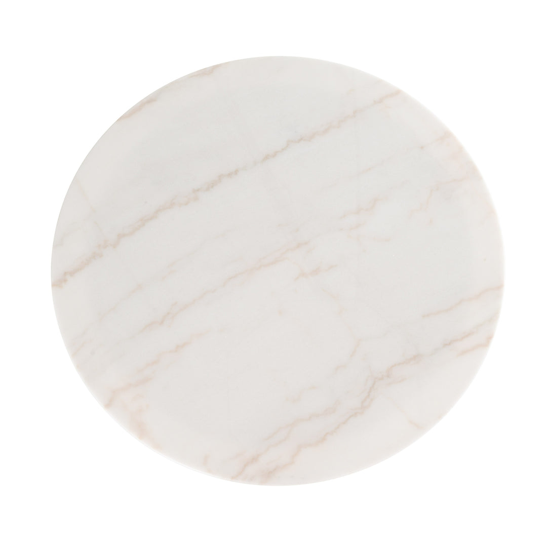 Tilly - Glam White Marble + Gold Round Dining Table