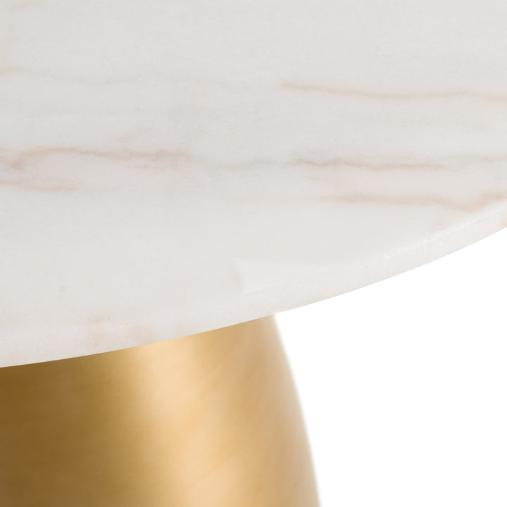 Tilly  Glam White Marble + Gold Round Dining Table