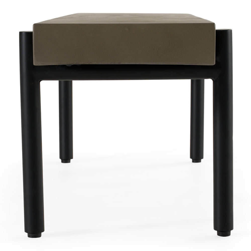 Timlin - Modern Concrete & Metal Bench - View 2