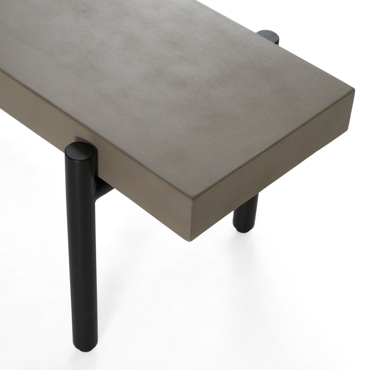 Timlin - Modern Concrete  and  Metal Bench
