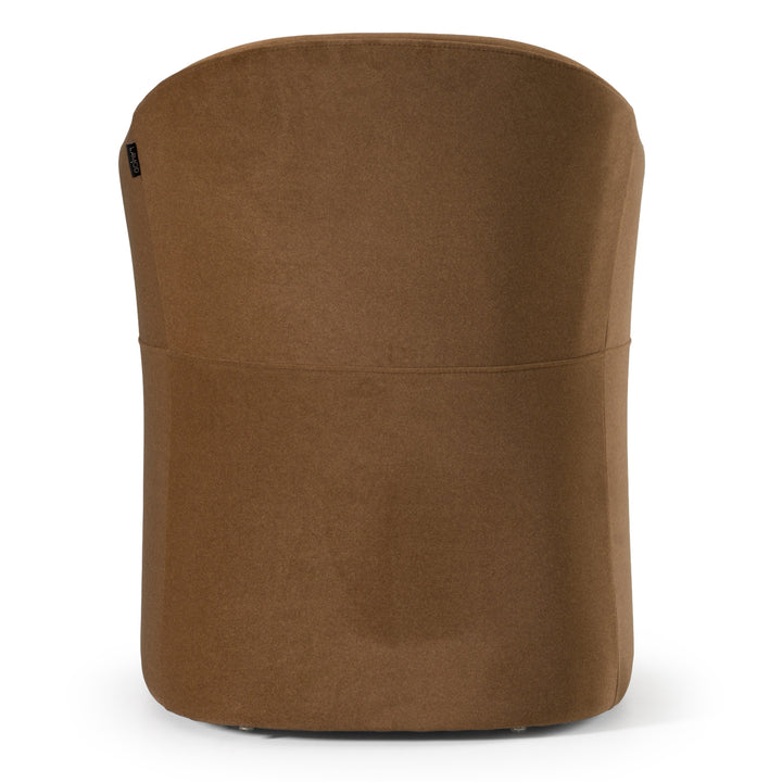 Timothy - Modern Brown Fabric Dining Chair w/ Castor Wheels