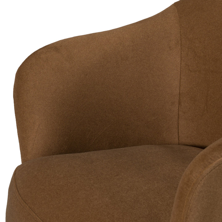 Timothy - Modern Brown Fabric Dining Chair w/ Castor Wheels