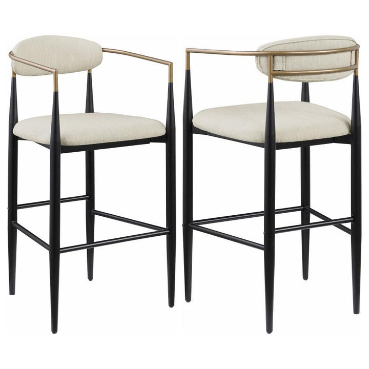 Tina - Fabric Upholstered Bar Chair (Set of 2) - Beige Stool Set modern furniture Contempo Furniture