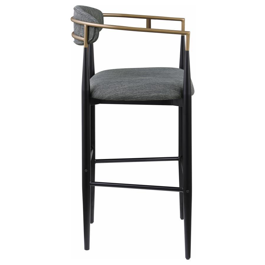 Tina - Fabric Upholstered Bar Chair (Set of 2) - Dark Gray Stool Set modern furniture Contempo Furniture