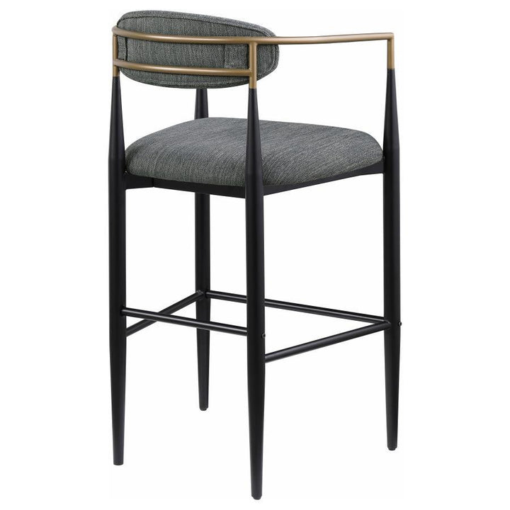 Tina - Fabric Upholstered Bar Chair (Set of 2) - Dark Gray Stool Set modern furniture Contempo Furniture